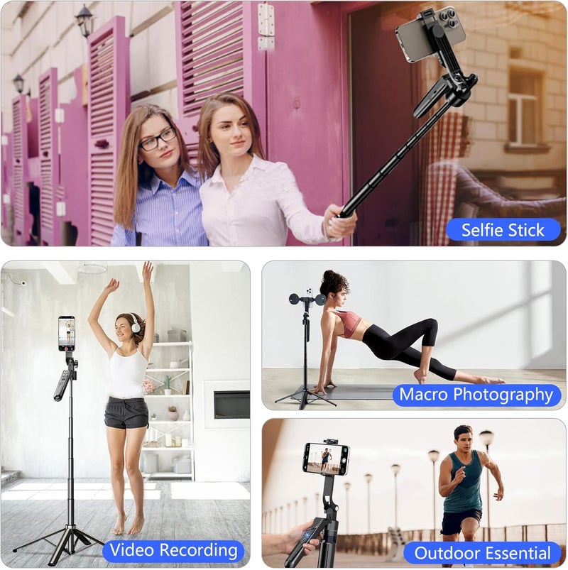DMYWB Auto Face Tracking Selfie Stick Tripod for iPhone with Light 70.9" Phone Camera Tripod Stand 360 Rotation Follows Your Movement with Remote for Content Creator Vlog Live Stream Video Record - Image 4